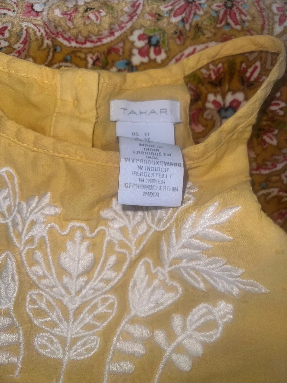 Yellow Embroidered Girls' Sundress - Brand: